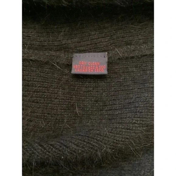 RALPH LAUREN RARE VINTAGE BLUE LABEL BLACK ANGORA DRESS /RHINESTONE STRAPS XS - Picture 9 of 10